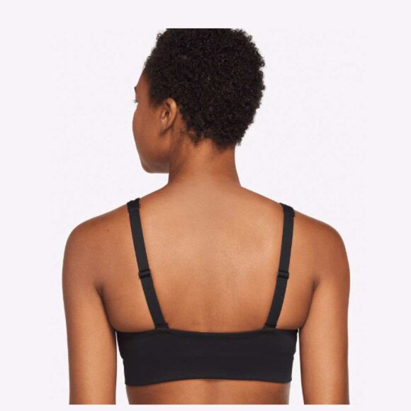 NIKE Dri-FIT Indy V-Neck Plunge Cutout Sports Bra Pullover Black Women's Large - Picture 2 of 9